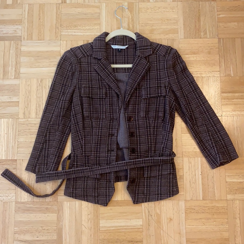 Vintage Patterned DVF Blazer with mini belt